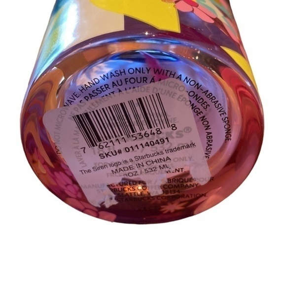 Spring 2023 release Starbucks 18 oz reusable Tumbler with vibrant cone flowers - Picture 5 of 8